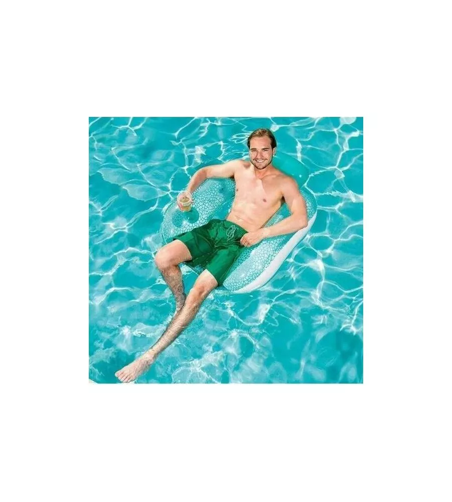 Poltrona gonfiabile con portabicchiere e maniglie per piscina bestway "flip pillow"  102x94 cm